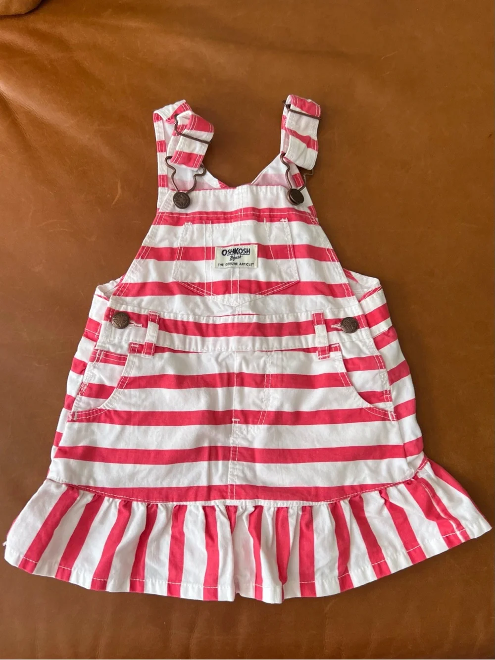 OSHKOSH Coral Striped Cotton Skirtall, 18mo
